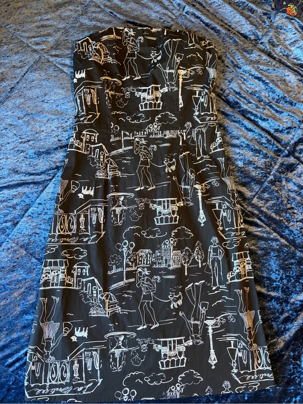 Strapless Black & White Printed Sundress - Picture 2 of 4